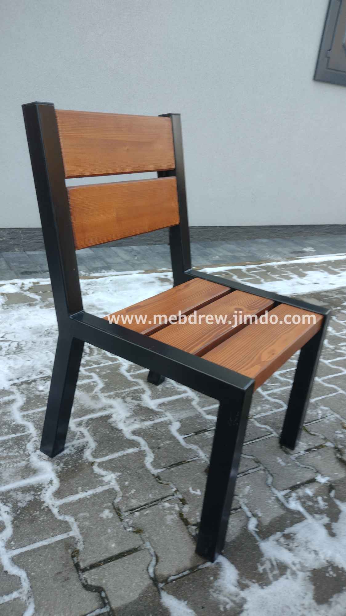 Stół loft ogrodowy drewno+metal ławki fotele zestaw mebli Tokarnia - zdjęcie 3