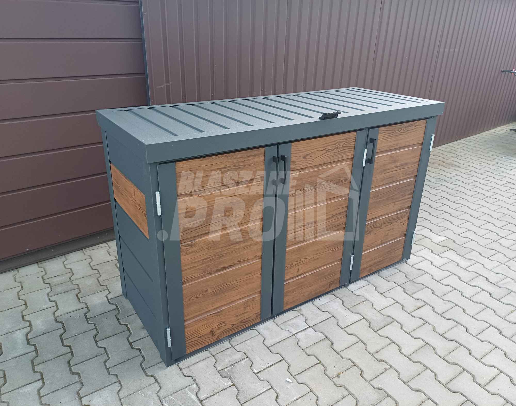 Zabudowa koszy na śmieci wiata śmietnikowa 177x65x110 cm 3x120L GP338 Koszalin - zdjęcie 3