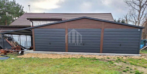 Garaż blaszany 9x4m + wiata 3m - 3x brama uchylna drzwi rynny SO108 Białystok - zdjęcie 4