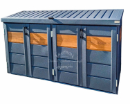 Zabudowa koszy na śmieci wiata śmietnikowa 235x65x110 cm 4x120L  ID872