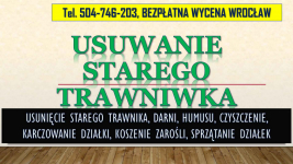 Usunięcie starego trawnika, cennik, t 504-746-203. Wrocław, odnowienie Psie Pole - zdjęcie 1