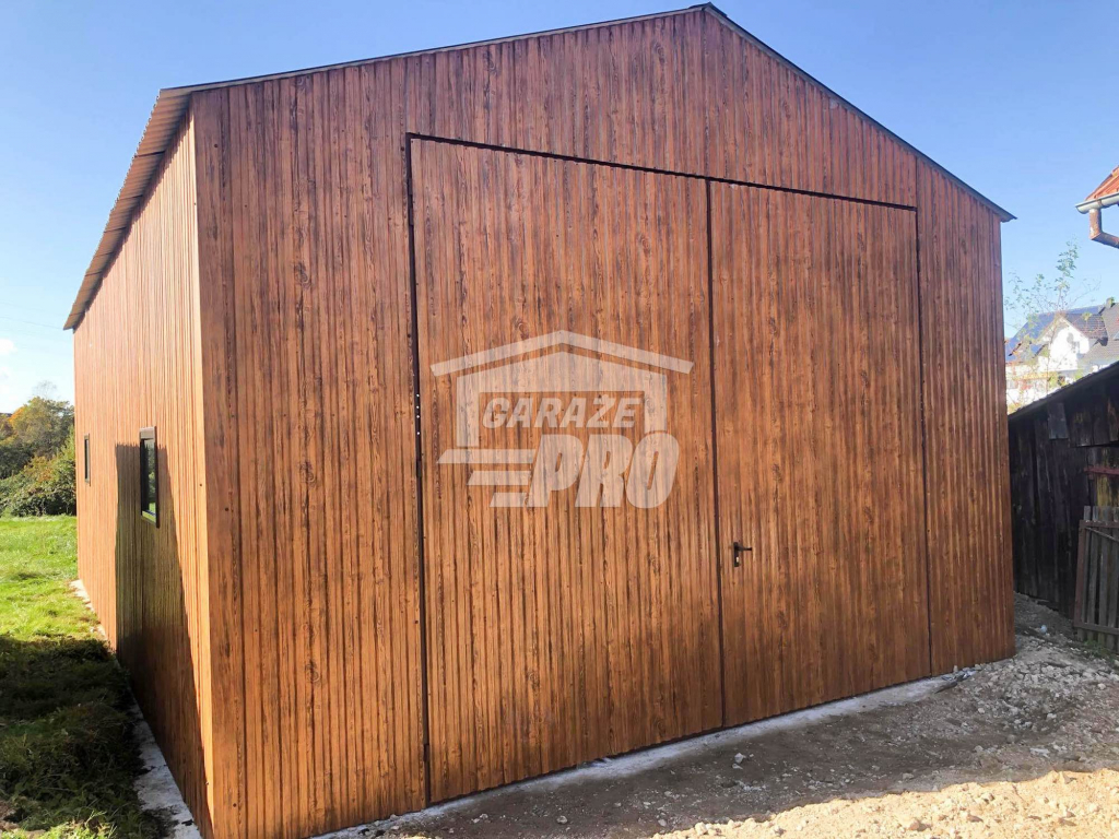 Garaż blaszany 5x9 Brama  drewnopodobny  Dach dwuspadowy GP127 Włocławek - zdjęcie 9