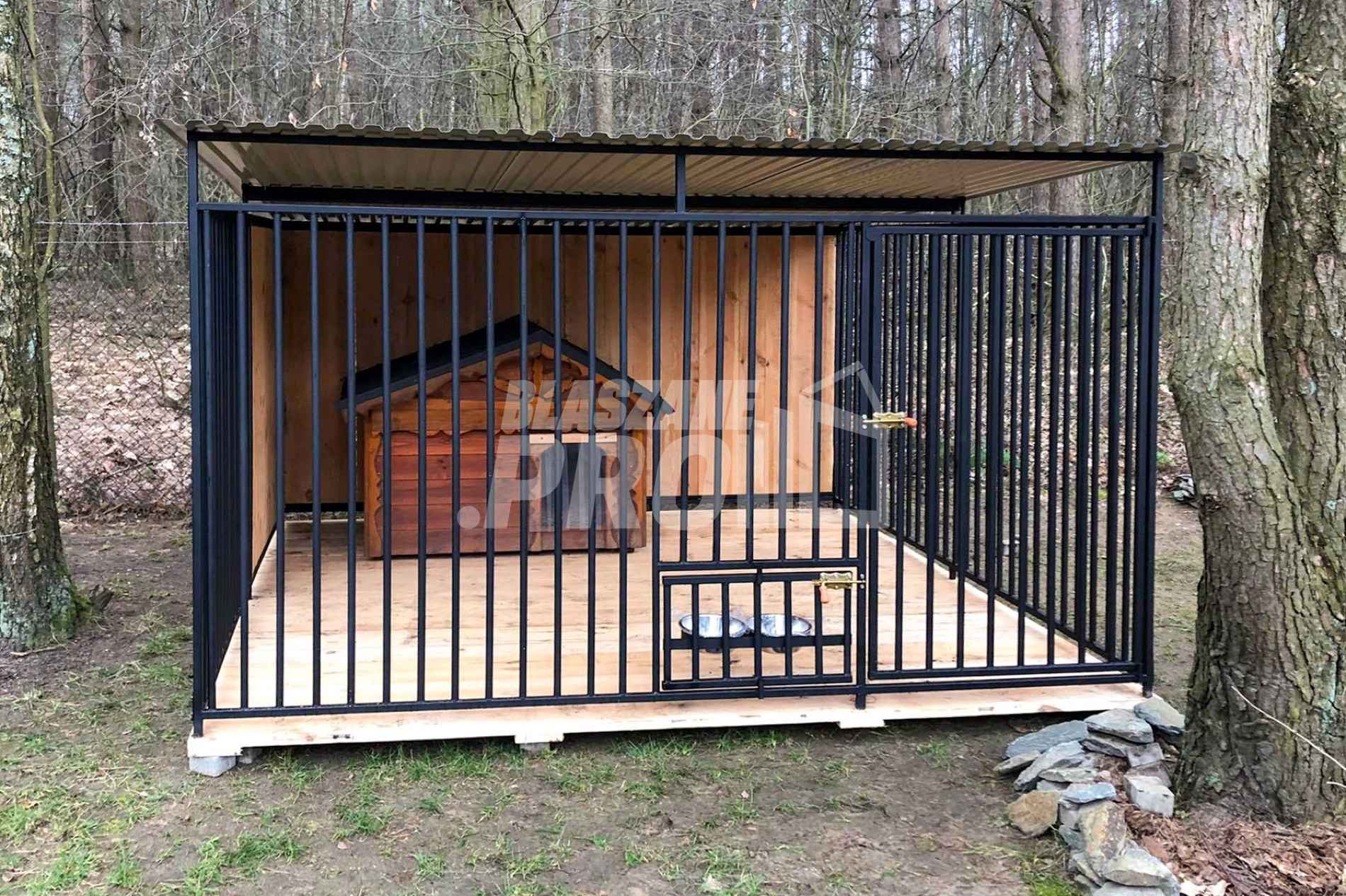 Kojec dla Psów 3x3m - drewniana podłoga - uchwyt na miski  GP387 Mysłowice - zdjęcie 3