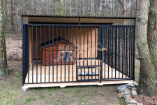 Kojec dla Psów 3x3m - drewniana podłoga - uchwyt na miski  GP387 Mysłowice - zdjęcie 3