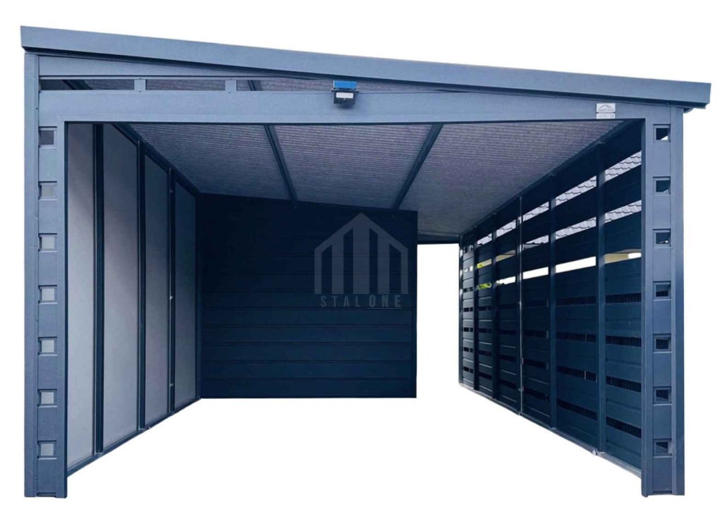 Carport wiata samochodowa 3,5x6 m  drzwi okno dach SO217 Wisła - zdjęcie 1