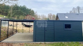 Garaż Blaszany 5x4m + Wiata 4m - Brama dwuskrzydłowa Okno  dach GP665 Rawa Mazowiecka - zdjęcie 3