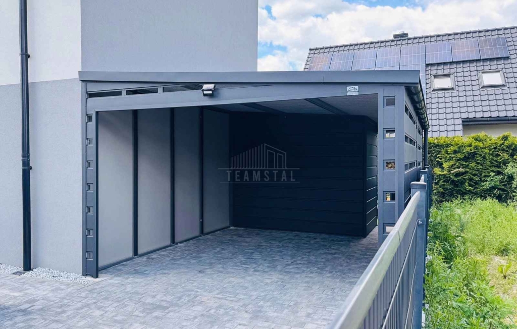 Carport wiata samochodowa 3,5x6 m drzwi okno dach TS1335 Ciechanów - zdjęcie 4