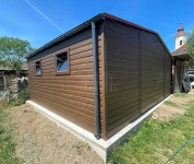 Garaż blaszany 6x6 - brama uchylna - drzwi 2x okno dach rynny TS1317 Nowy Dwór Mazowiecki - zdjęcie 6