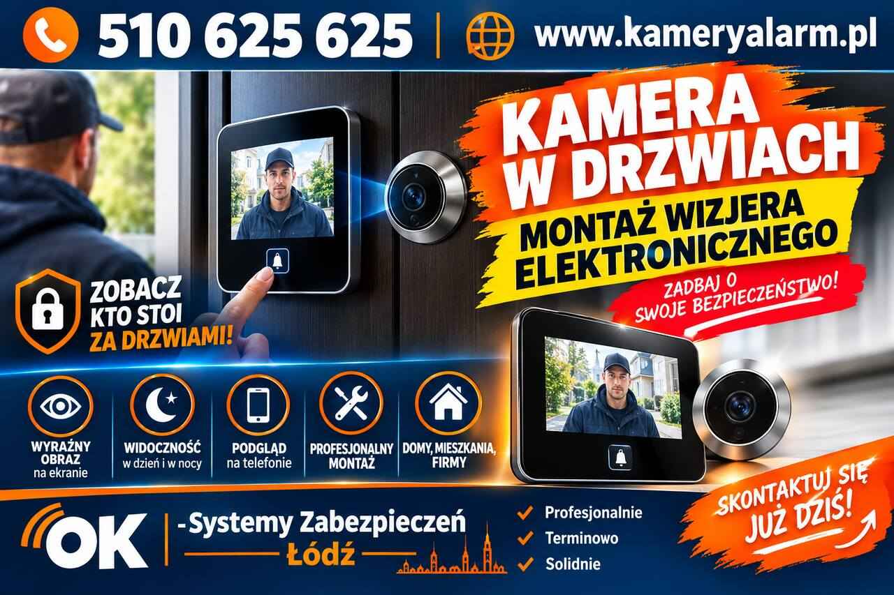 Kamera w drzwiach Łódź – montaż wizjera elektronicznego Widzew - zdjęcie 1