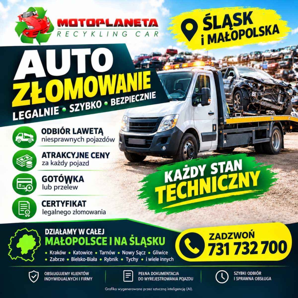 Auto złomowanie GOTÓWKA - legalne złomowanie samochodów Śląsk Bielsko-Biała - zdjęcie 1