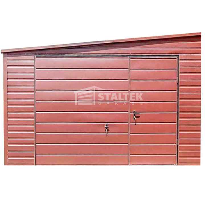 Garaż Blaszany 4,5x7m Brama uchylna - Ciemny Brąz - Dach  ST140 Elbląg - zdjęcie 1