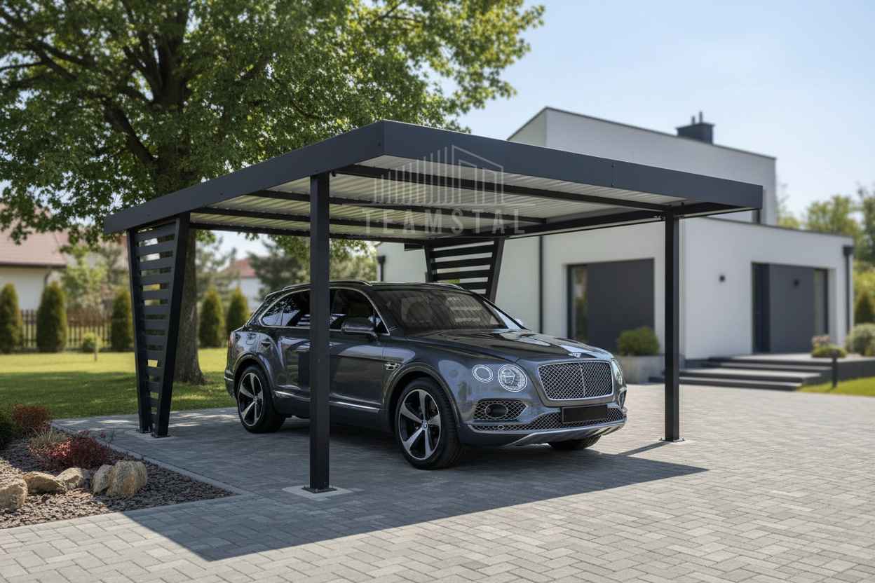 Carport V PREMIUM 4,8x5m Wypełnienie panelami Wiata samochodowa TS1258 Koszalin - zdjęcie 4