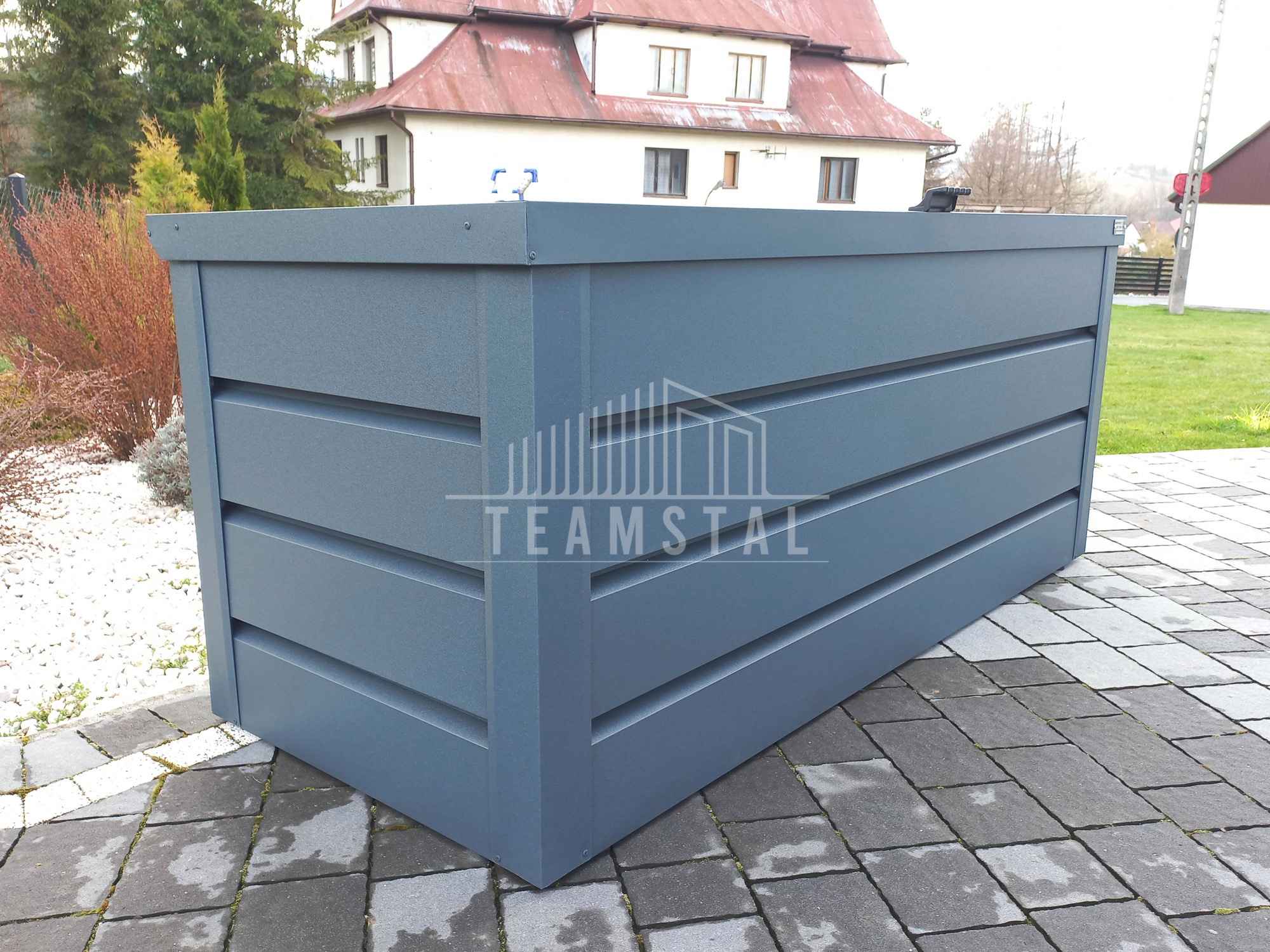 Skrzynia ogrodowa metalowa kufer 150x60x70cm antracyt TS609 Pabianice - zdjęcie 3