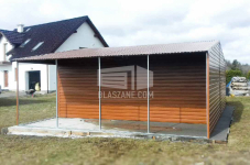 Garaż Blaszany 6x6 + wiata 2x6 - Brama uchylna dach dwuspadowy BL152 Wieliczka - zdjęcie 3