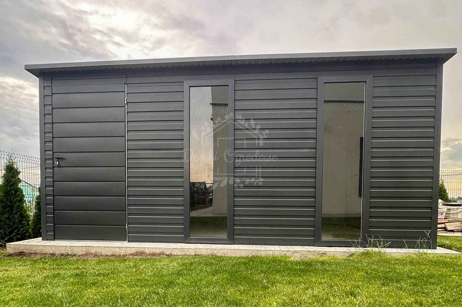 Schowek - Domek 5x2m - drzwi - 2x okno - antracyt - spad w tył ID1045 Jelenia Góra - zdjęcie 5