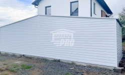 Garaż blaszany 8x4 drzwi  Biały + Antracyt  Dach dwuspadowy GP131 Turek - zdjęcie 7