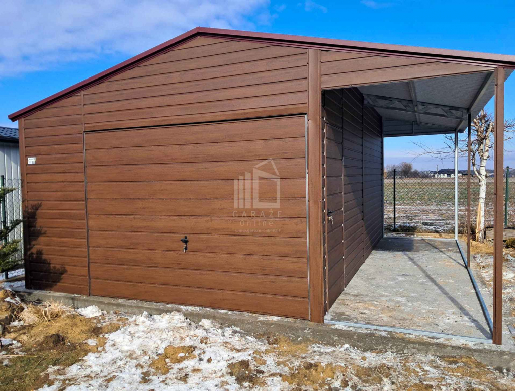Garaż blaszany 4x6m + wiata 1,5m brama uchylna drzwi dach ID982 Ostrowiec Świętokrzyski - zdjęcie 3