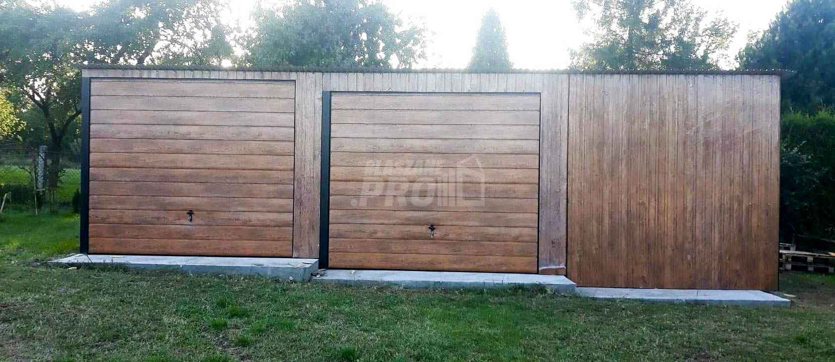 Garaż blaszany 10x5 Brama uchylna + jasny orzech  spad w tył GP164 Bełchatów - zdjęcie 2