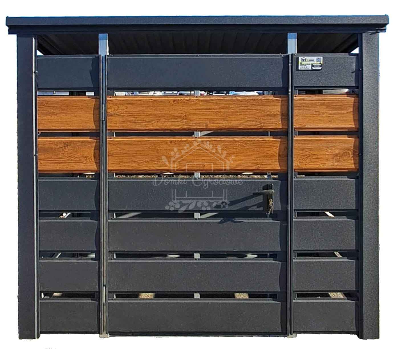 Wiata śmietnikowa 1,5x0,7m Antracyt + jasny orzech - spad w tył ID1024 Gliwice - zdjęcie 1