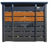 Wiata śmietnikowa 1,5x0,7m Antracyt + jasny orzech - spad w tył ID1024