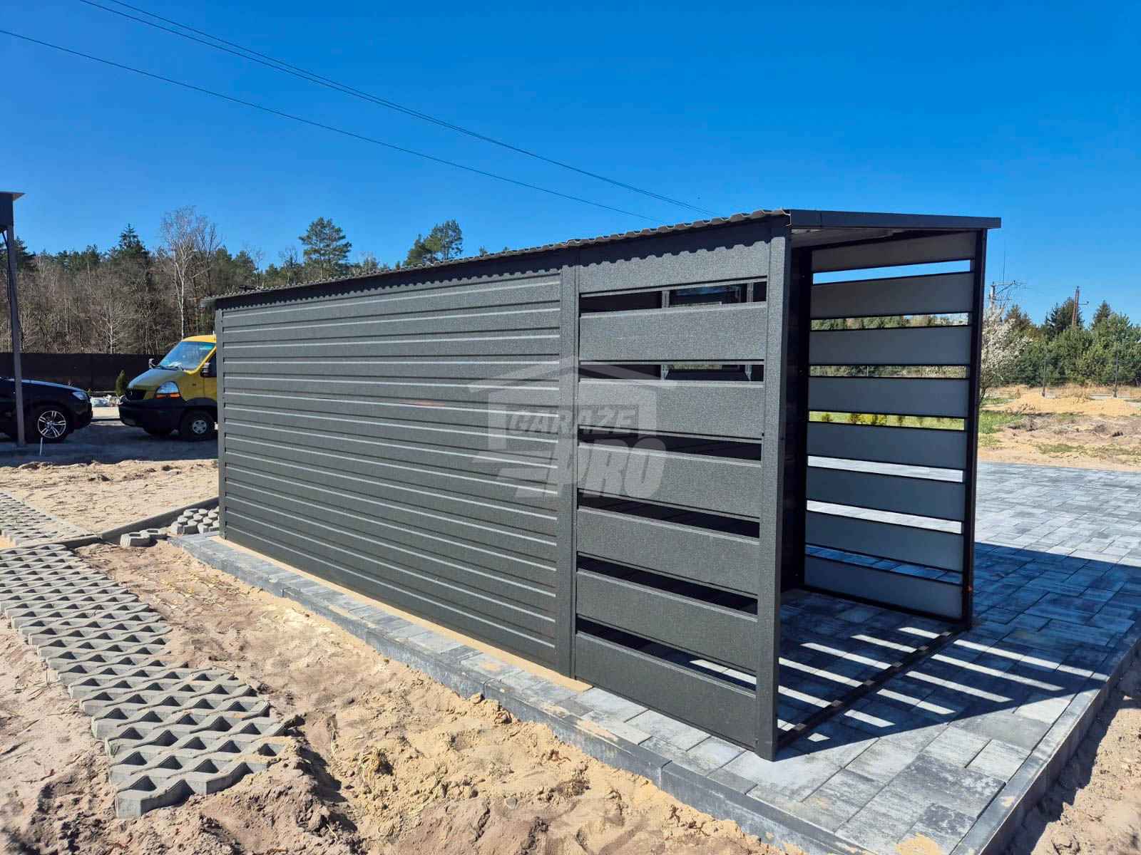 Schowek - Domek Ogrodowy 4x2m + wiata 1m - brama 2x okno dach  GP615 Jarocin - zdjęcie 5