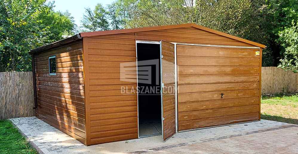 Garaż Blaszany 5x5 - Brama Rynny drewnopodobny dach dwuspadowy BL142 Zamość - zdjęcie 3