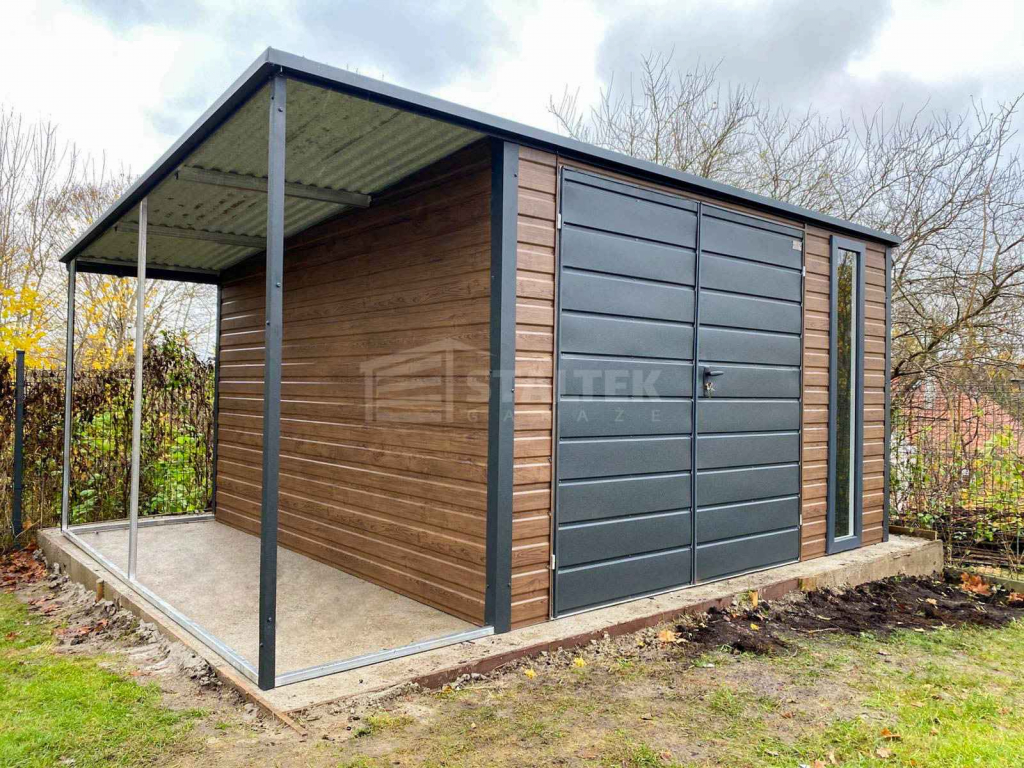 Domek ogrodowy - schowek 3,5x3,5m wiata 1x3,5m brama okno dach ST227 Wieliczka - zdjęcie 2