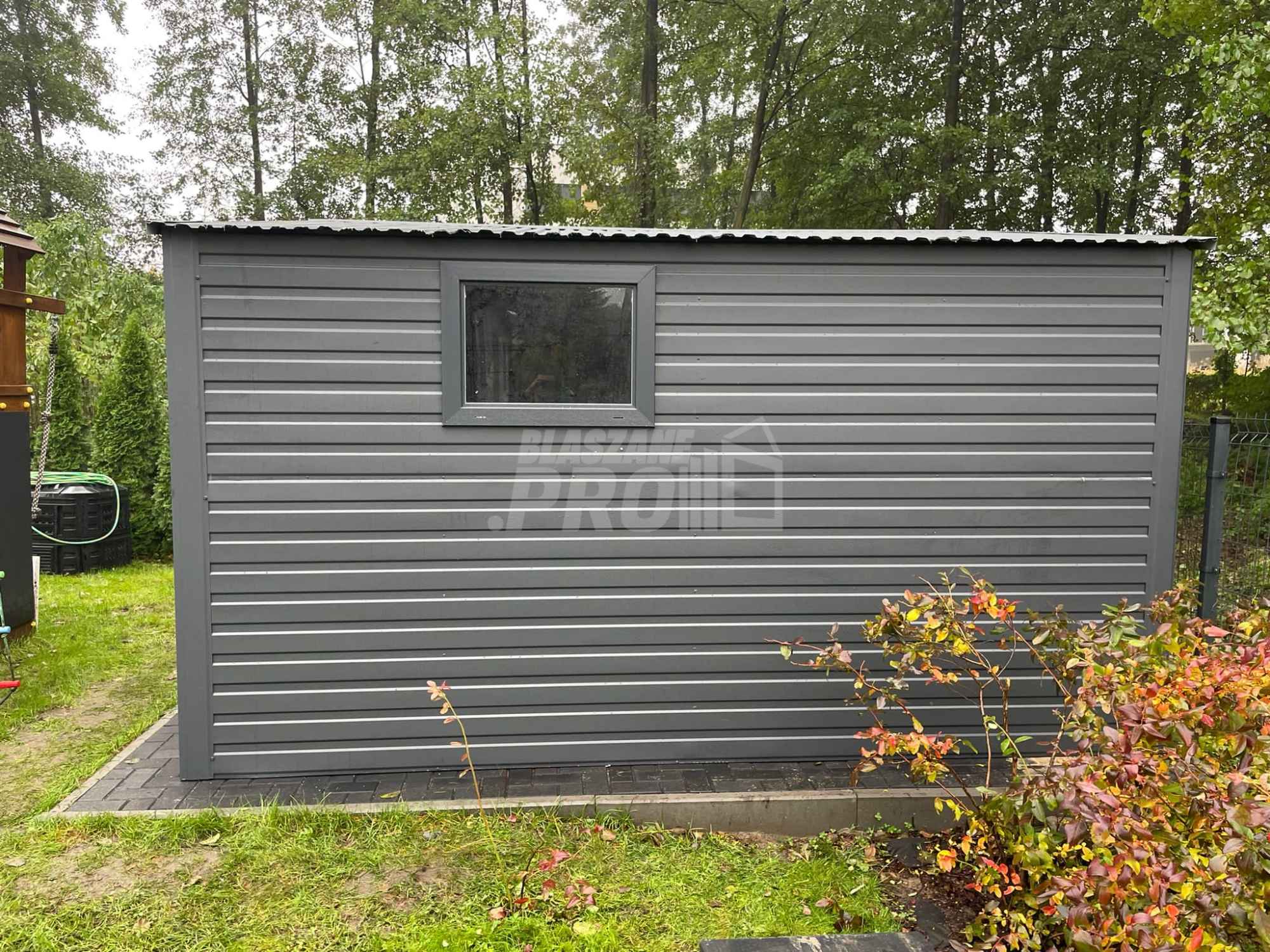 Domek Ogrodowy 4x4  + wiata antracyt drzwi 2x okno dwuskrzydłowe GP236 Słupsk - zdjęcie 4