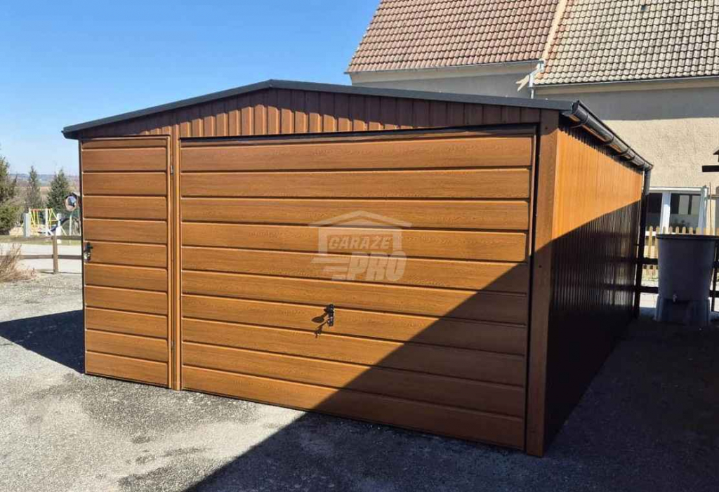 Garaż blaszany 4x6m - brama uchylna - drzwi - 2x okno rynny dach GP584 Cieszyn - zdjęcie 4