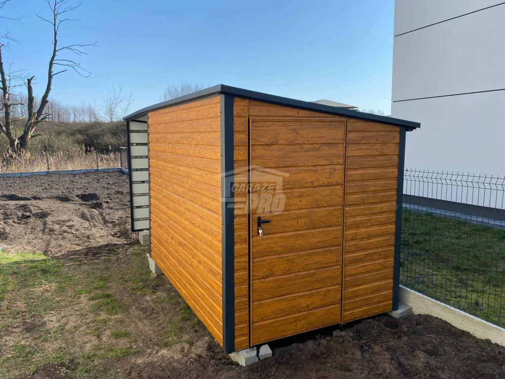 Schowek - Domek Ogrodowy 3x2m + wiata 3m  Drzwi  dach spad w tył GP552 Grudziądz - zdjęcie 3