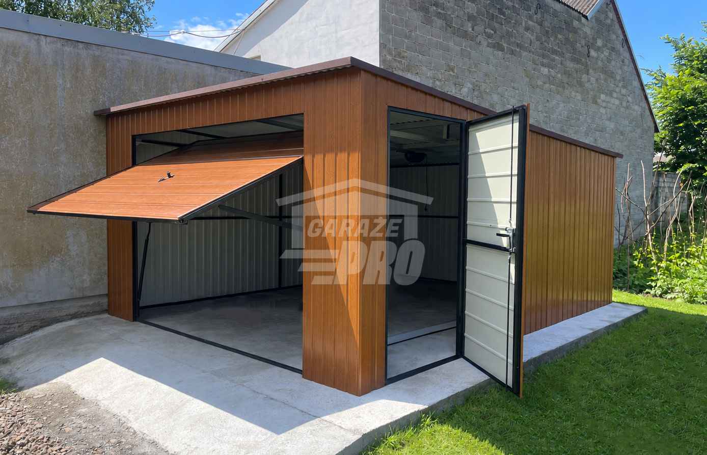 Garaż blaszany 4,5x6 m - brama uchylna - drzwi -  dach GP763 Kielce - zdjęcie 3