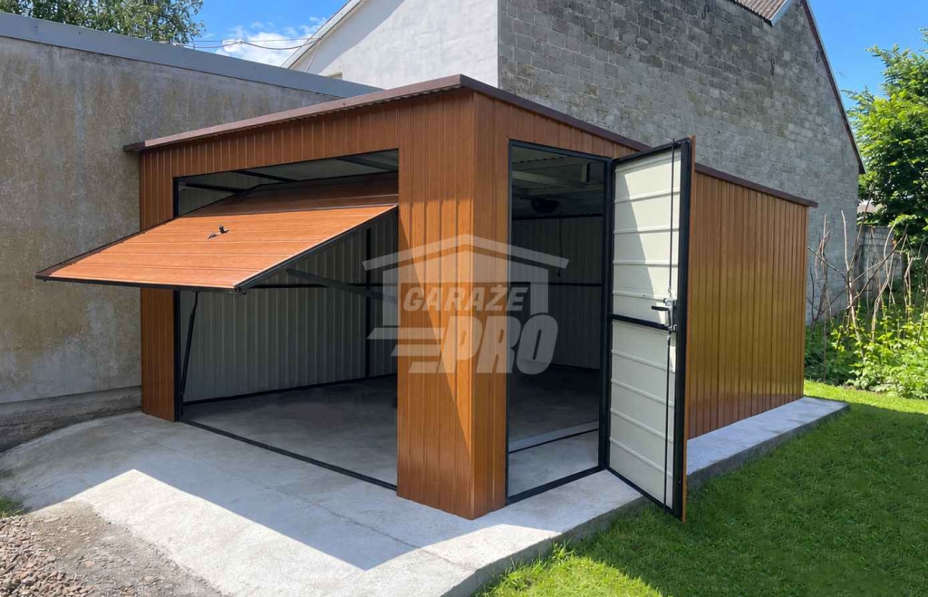 Garaż blaszany 4,5x6 m - brama uchylna - drzwi -  dach GP763 Kielce - zdjęcie 3