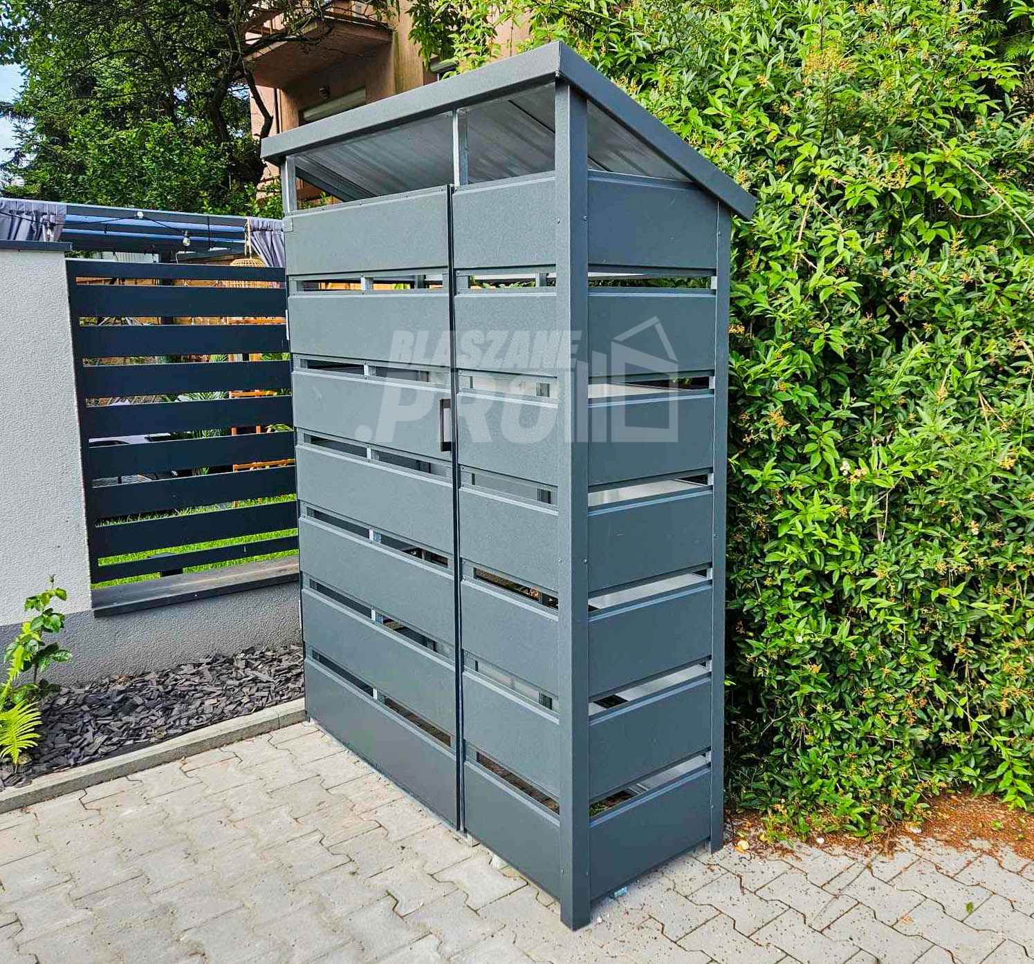 Wiata Śmietnikowa spad w tył 1,4x0,5m Antracyt Schowek ogrodowy GP380 Radom - zdjęcie 2