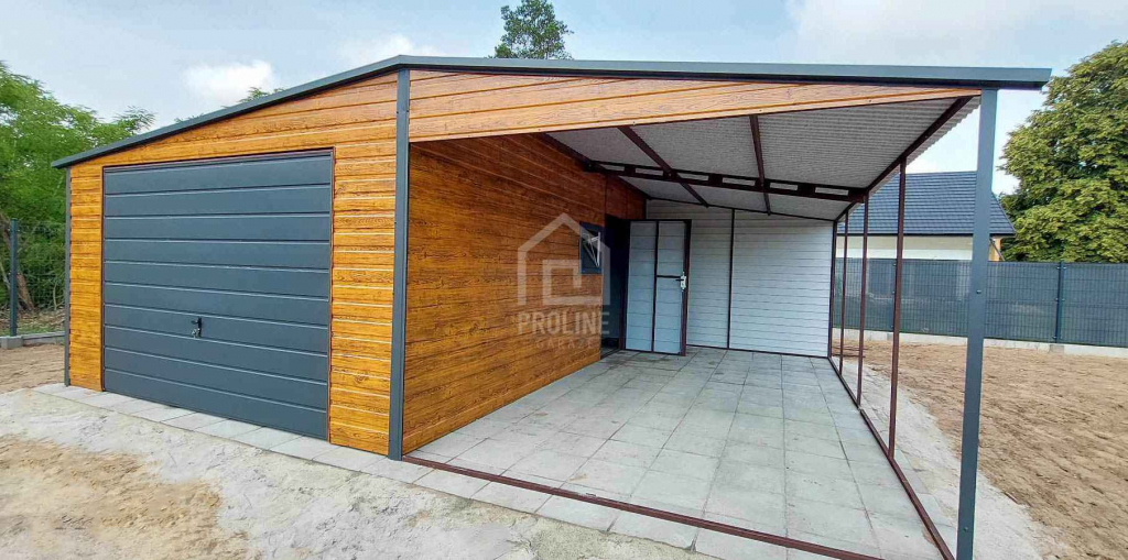 Garaż blaszany 4x6 + wiata 4m - Brama Drzwi okno  Dach dwuspad PLG119 Tarnów - zdjęcie 5