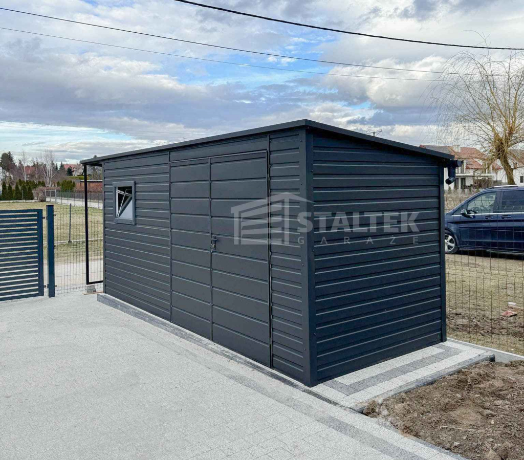 Schowek - Domek Ogrodowy 5x2m + wiata 1m  Drzwi  okno dach ST127 Gniezno - zdjęcie 4