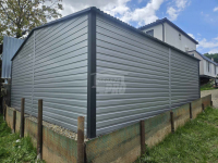 Garaż blaszany 6x6 - 2x Brama brudny biały Dach dwuspadowy GP593 Łańcut - zdjęcie 3