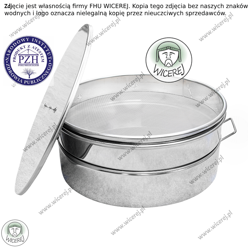 Nierdzewny Odstojnik Pojemnik do miodu poj. 30L z Sitem Jaśliska - zdjęcie 1