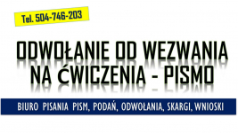 Napisanie odwołania od ćwiczeń wojskowych. T 504-746-203,  wzór pisma. Psie Pole - zdjęcie 4