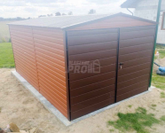 Garaż blaszany 3x5 Brama + drzwi -  Brąz  dwuspadowy GP210 Piła - zdjęcie 4