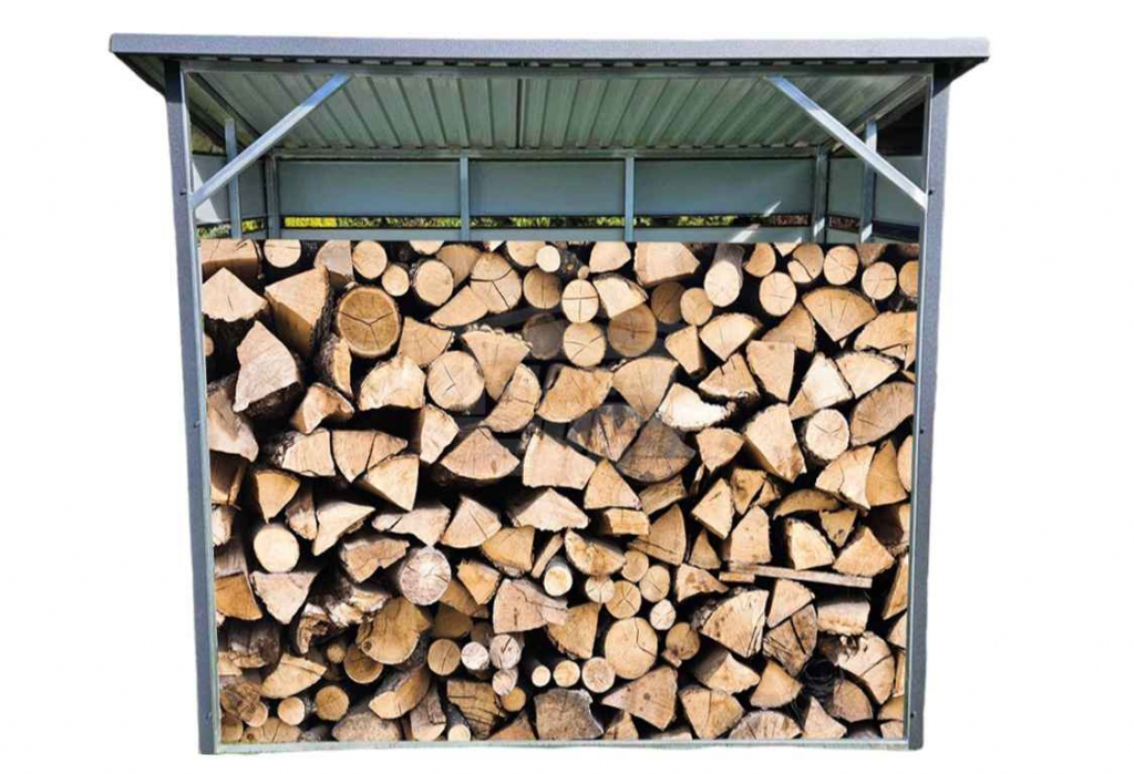 Wiata śmietnikowa - drewutnia - spad tył 2x0,8m ciemny orzech GP355 Gdynia - zdjęcie 1