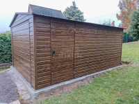 Garaż blaszany 4x6m Brama uchylna drzwi okno drewnopodobny dach TS895 Szczecin - zdjęcie 5