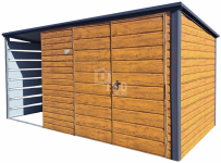 Schowek domek ogrodowy 3,5x2m + wiata 1,5m Brama dach TKD253