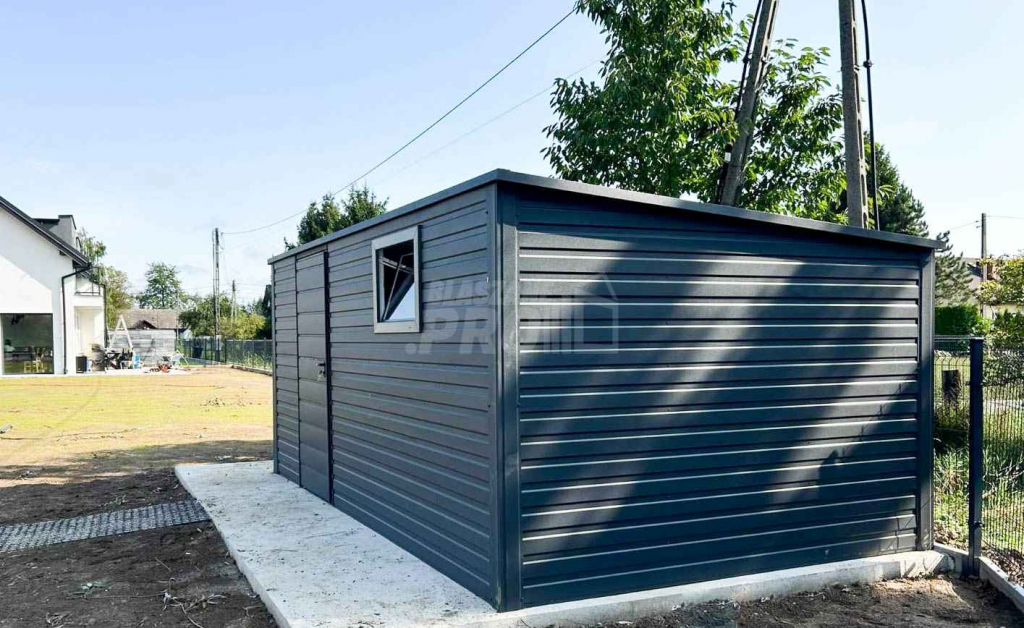 SCHOWEK - DOMEK OGRODOWY 4,5m x 3m spad w tył - drzwi - okno  GP215 Żnin - zdjęcie 2