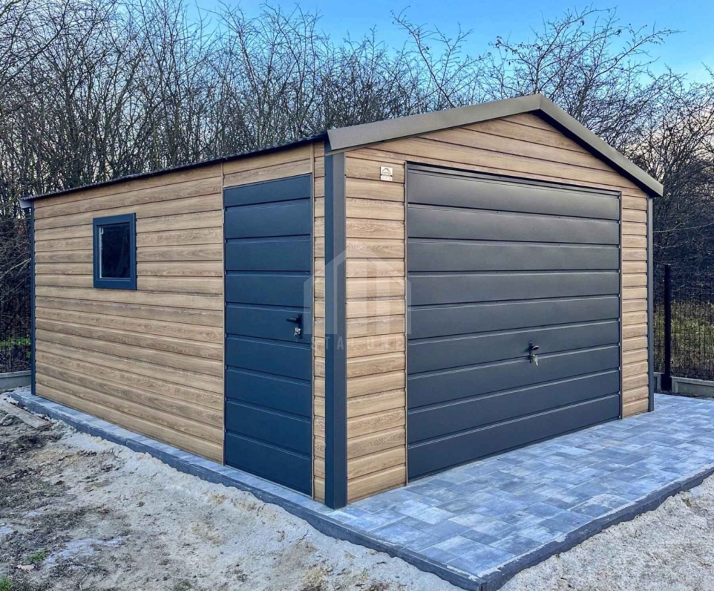 Garaż blaszany 5x6m brama drzwi okno  drewnopodobny dach SO185 Kołobrzeg - zdjęcie 5