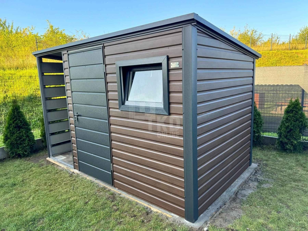 Schowek domek ogrodowy 2,5x2m wiata 1m drzwi okno dach TKD411 Malbork - zdjęcie 3