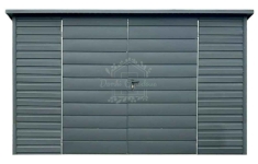 Schowek – Domek ogrodowy 4×3 m – brama dwuskrzydłowa – antracyt ID1271