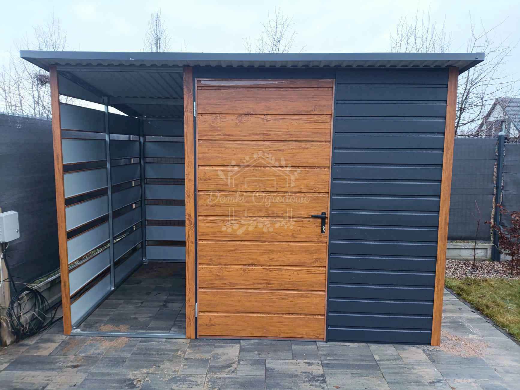 Schowek - domek ogrodowy 2x2m + wiata 1m okno - antracyt  ID895 Elbląg - zdjęcie 3