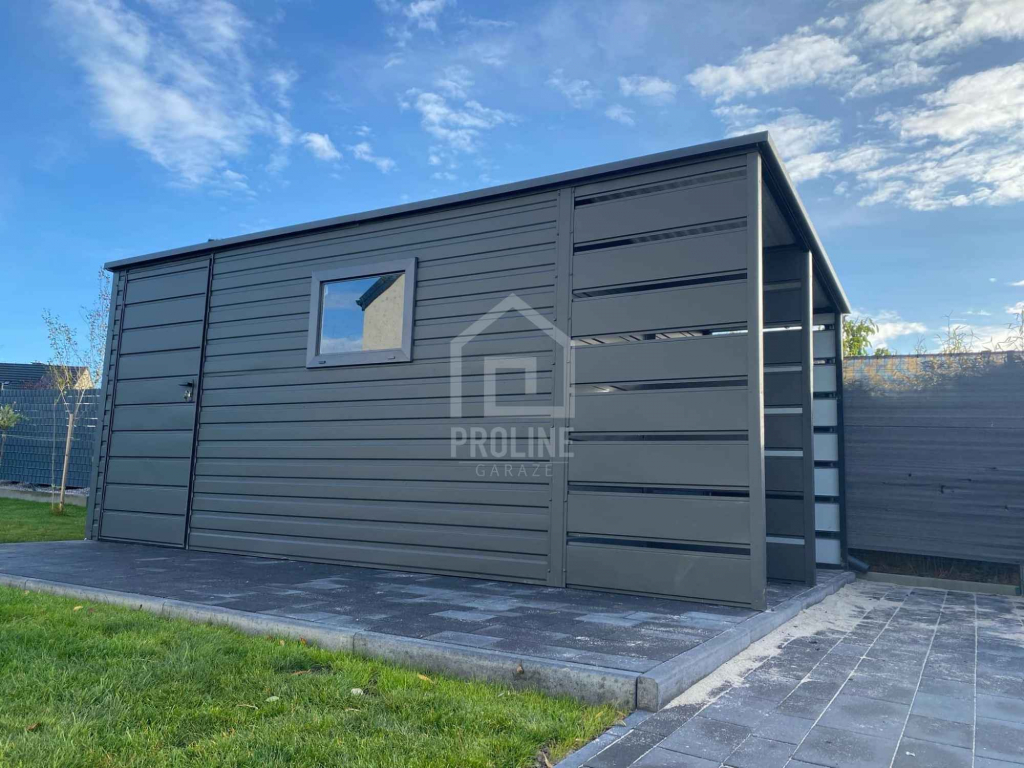 Schowek Domek ogrodowy 3,8x2,5m +wiata 1,2m drzwi okno spad PLG150 Radom - zdjęcie 4