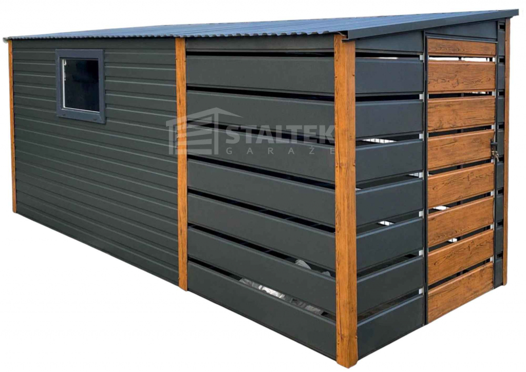 Schowek - Domek Ogrodowy 3x2m + wiata 2m  2x Drzwi  okno dach  ST131 Nowy Tomyśl - zdjęcie 1