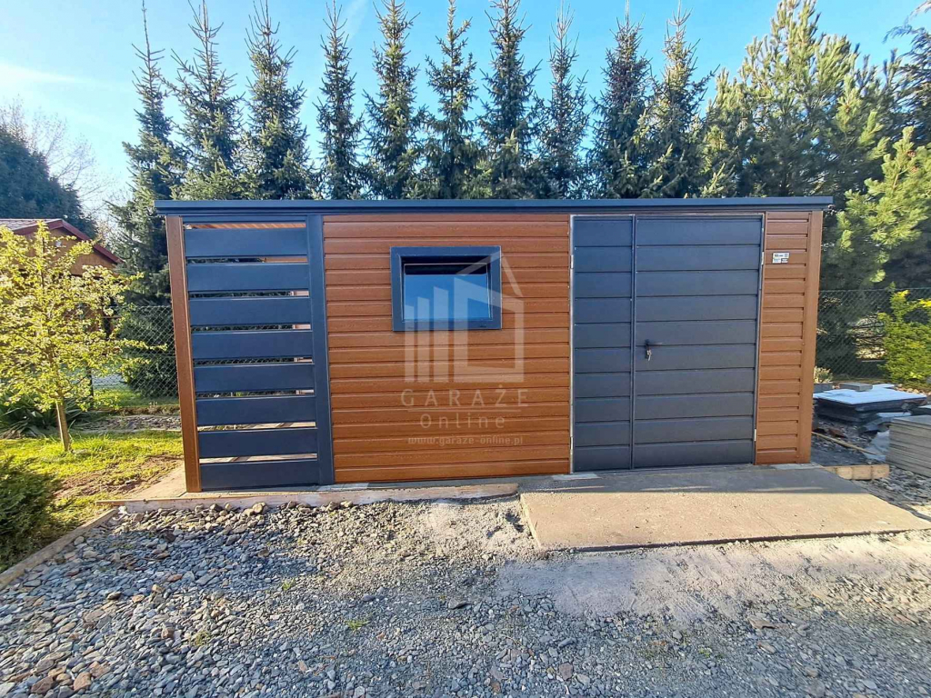 Schowek - domek ogrodowy 4x2,5m + wiata 1m brama okno dach  ID1019 Toruń - zdjęcie 3